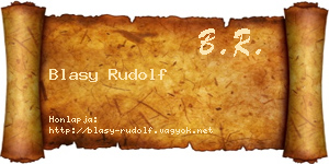 Blasy Rudolf névjegykártya